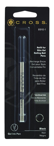 Carga Para Caneta Rollerball Cross Slim Preta F