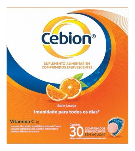 Kit 3 Cebion 1g C/30 Comprimidos Efervescentes Sabor Laranja