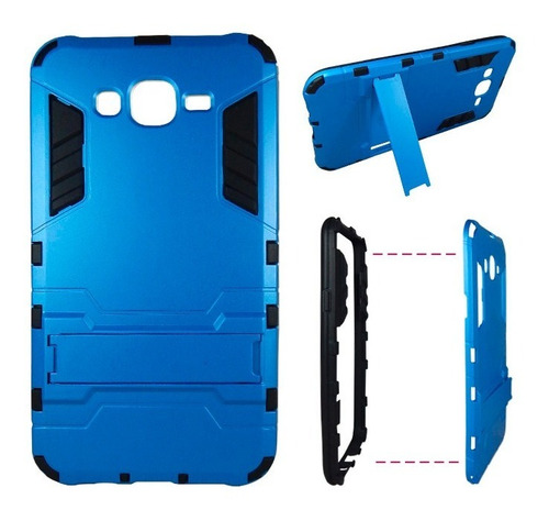 Samsung Galaxy J7 Hybrid Armor Case Dual Armadura Azul
