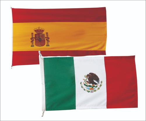 1 Banderas México Y 1 España 60 X 90 Exteriores, Sublimación