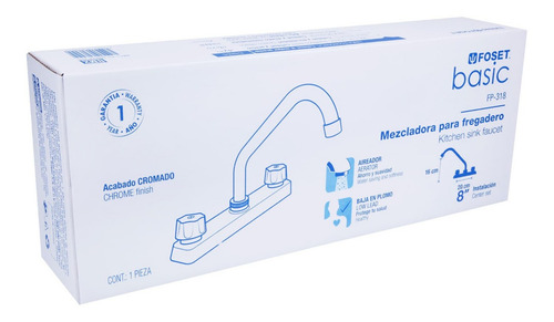 Grifo Cocina Foset Doble Comando Fp-318 Abs.