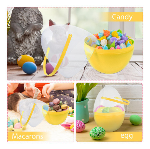 Wang Huevo De Pascua Transparente Con Asa Para Niños,