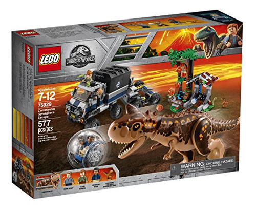 Juguete Lego Jurassic World Carnotaurus Gyrosphere Escape 75