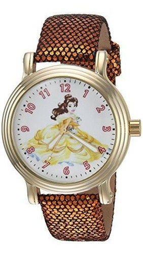 Reloj Casual De Metal De Cuarzo  Princess Belle  Disney Para