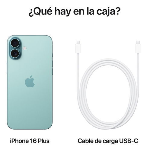 Apple iPhone 16 Plus (128 GB) - Verde azulado - Distribuidor Autorizado