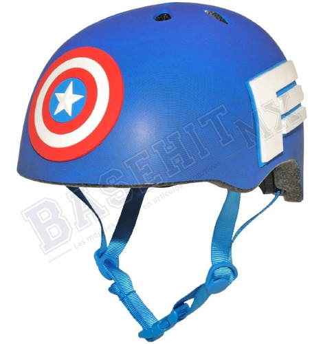 Imagen 7 de 10 de Casco Protector Capitan América Niños 3 A 7 Bicicleta Skate