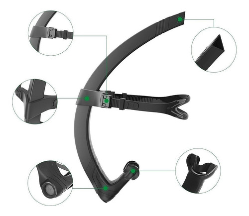 Swimming Breathing Tube Wet Semi Dry Adjust Headband Dark