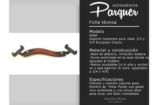 Imagen 2 de 9 de Soporte/hombrera Para Viola Ajustable European Classic Vasr
