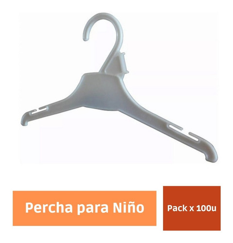 Imagen 2 de 4 de Perchas Plasticas De Niño Sin Barral 35 Cm X 100 Unid.