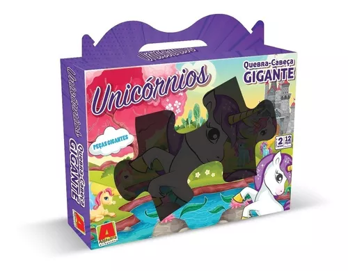 Jogo da Memória 40 Pç+Puzzle 60 pç - Unicórnios - Algazarra