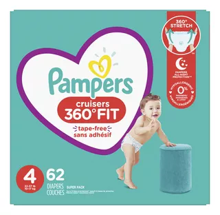 Pampers Cruisers 360° Pants - Pañales Etapa 4, 62 Piezas.