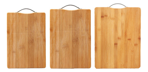 Paquete 3pz Tabla De Bambú Madera Para Picar Alimentos Asa
