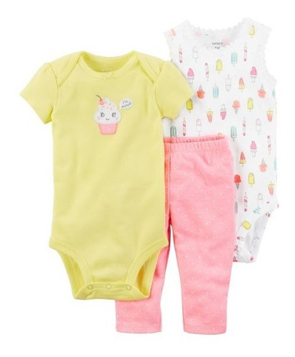 Set 3 Piezas Carters Body Musculosa Pantalon Heladitos