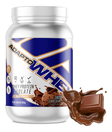 Whey Protein 3w Isolado Hidrolisado Concentrado 900g Adaptogen Science Sabor Chocolate