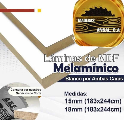 Láminas Melamina Mdf Forrado