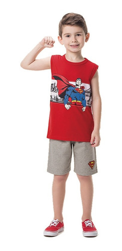 Conjunto Superman Regata E Bermuda Marlan S6075 - Tam 4 À 10