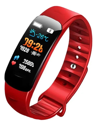 Red - C1plus Smart Bracelet Blood Pressure Heart Rate Blood