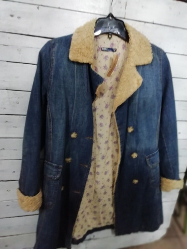 Tapado De Jean Con Corderito Zara