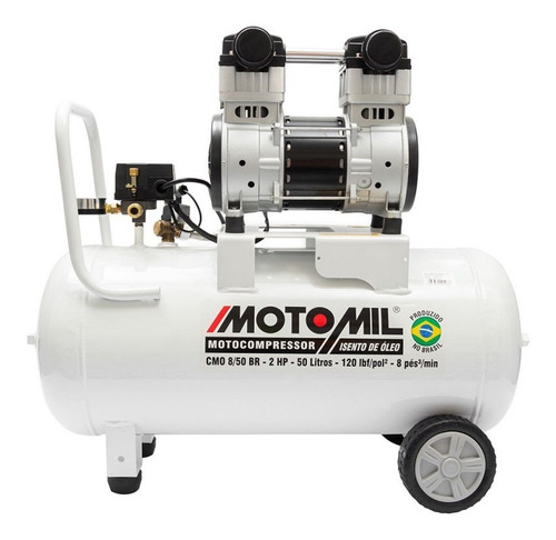 Imagem 1 de 4 de Compressor De Ar Silêncio Odontológico 8pés Cmo-8/50 Motomil
