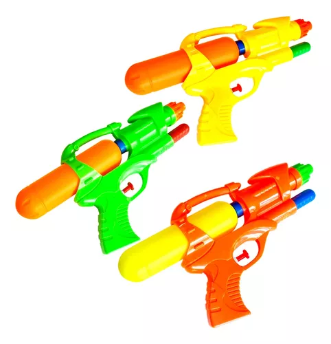 Kit 3 Pistola Arminha Water Gun Lança Água Brinquedo 23cm