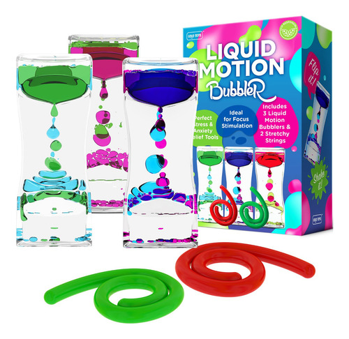 Jgo 5 Juguetes Sensoriales Con Burbujas De Movimiento Líquid