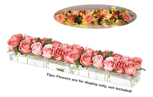 Set De 2 Jarrones Acrílicos Para Mesa Rectangular Con Diseño