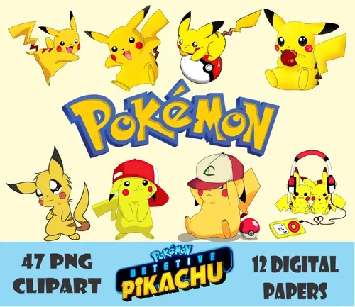 Kit Digital Pikachu Png Imágenes y Papeles Digitales