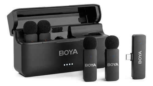 Micrófono inalámbrico de solapa BY-v4u para Android Negro Boya