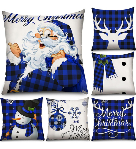 Conjunto De 6 Fundas De Almohada De Navidad 18 X 18 Pul...