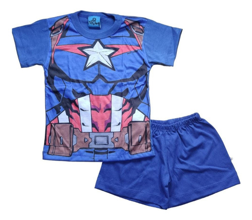 Pijama De Verano 2 Piezas Niño Superheroe Avenger Spider