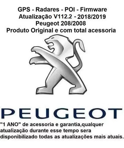 Atualização Gps + Mapas + Rads + Poi Peugeot 208/2008 V112.2