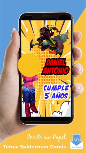 Invitación Digital En Video De Spiderman Comic (Usado)