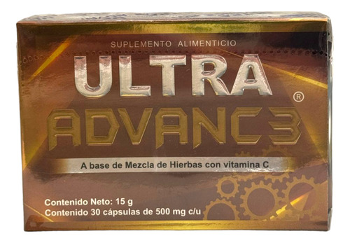 Ultra Advance Dorado 30 Cápsulas De 500 Mg Sabor Sin Sabor