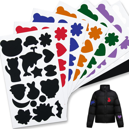 Kit De Parches Reparación Chaqueta Plumón 8 Hojas Ripstop Color Diseño De La Tela