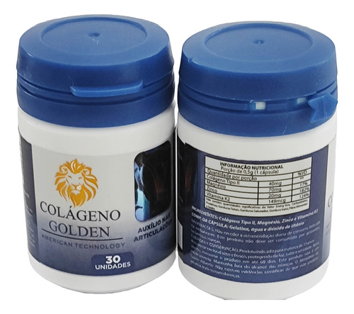 Colágeno Golden Kit Com 2 Frascos (30 Cápsulas Cada Frasco) Sem Sabor