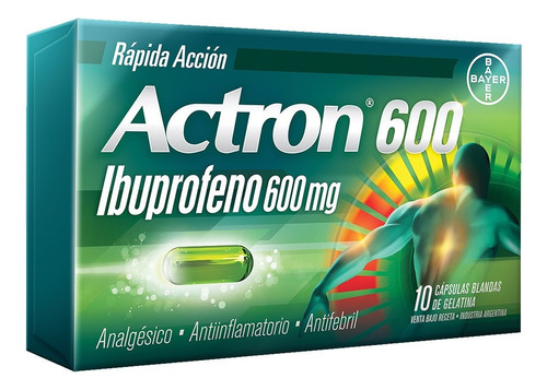 Actron 600 X 10 Cap. (ibuprofeno 600mg) AnaLGésico - Bayer®