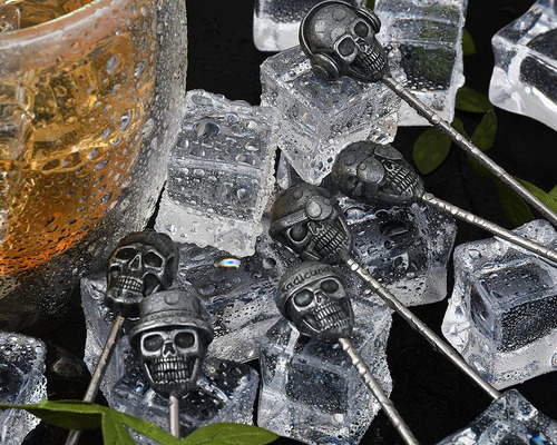 Ds. Distinctive Style Skull Cocktail Picks 6 Piezas...