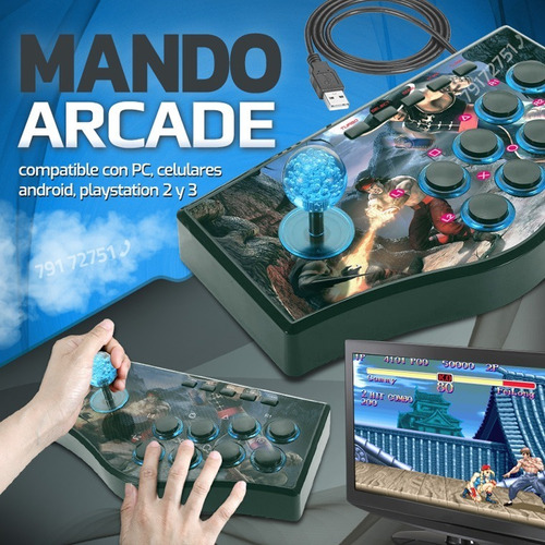 Imagen 1 de 1 de Mando Arcade Usb Para Pc, Playstation, Android