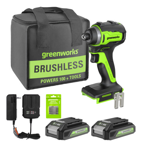 Greenworks Kit De Destornillador De Impacto Inalmbrico Sin E