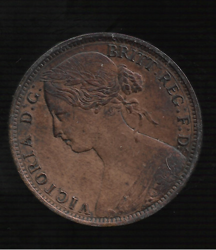 Gran Bretaña Penny 1862 Cobre Km# 749.2 Exc