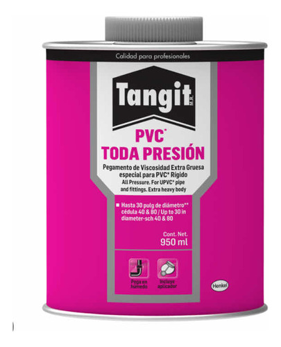 Henkel Tangit Toda Presión 950ml Sellador De Roscas Pvc