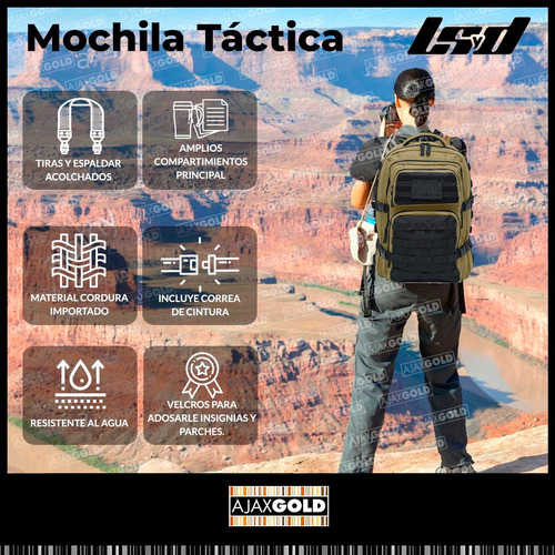 Imagen 2 de 7 de Mochila Tactica Asalto Camping Acolchonada Urbana Militar