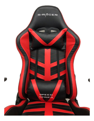 Silla Pc Gamer Playstation Sillon Ejecutivo Respaldo Reclinable Con Apoya Pies Rojo Y Negro