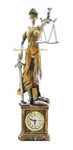 Dama Justiça Deusa Da Justiça 35cm Direito Themis C/ Relógio
