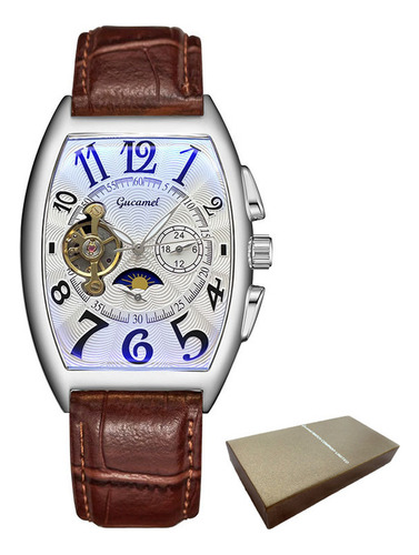 Reloj Mecánico De Piel Gucamel G065 Tourbillon