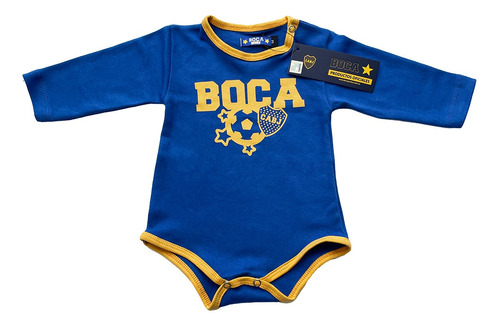 Body Manga Larga De Bebé Boca Juniors Con Licencia Oficial 