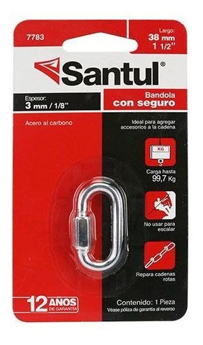 Bandola C/seguro 1/8 X 1 1/2de Acero Santul