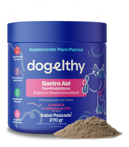 Dogelthy Gastro Aid Probioticos Para Perro En Polvo