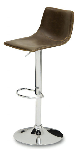Conjunto de 2 bancos de bar Coffee PU, acabamento em moldura cromada Elk Brown