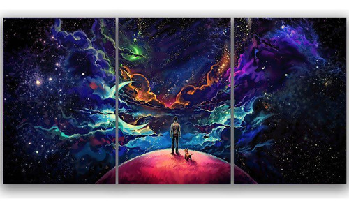 Kit Trio 3 Poster Decorativo A3 Brilhante Cosmos Galaxia B2